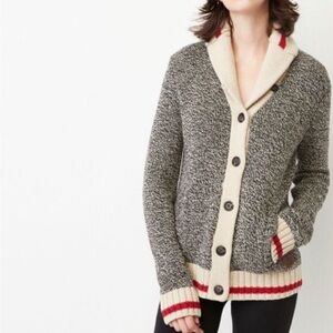 Roots Canada Cabin Shawl Cardigan Wool Blend Women Small